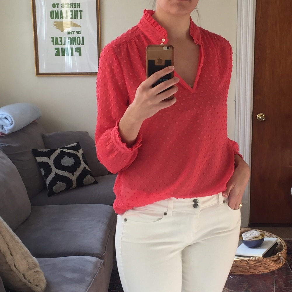 J. Crew Swiss dot blouse